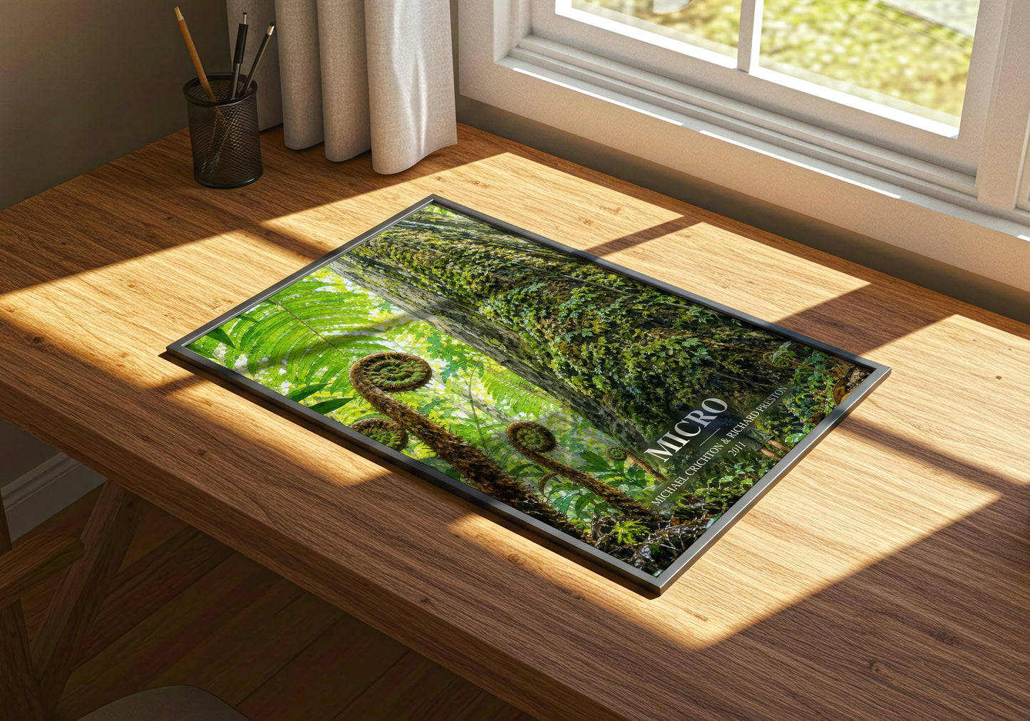 Micro watercolour book poster framed on wall – sci fi wall art