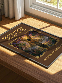 Something About Eve Classic Book Art Print by James Branch Cabell – print on a sunlit desk