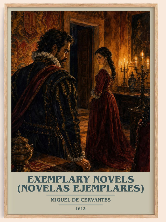Exemplary Novels (Novelas Ejemplares) Book Cover Poster – M. Cervantes