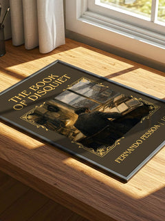 The Book of Disquiet Classic Book Art Print by Fernando Pessoa – print on a sunlit desk