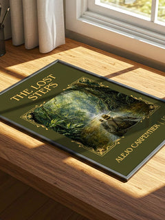 The Lost Steps Classic Book Art Print by Alejo Carpentier – print on a sunlit desk