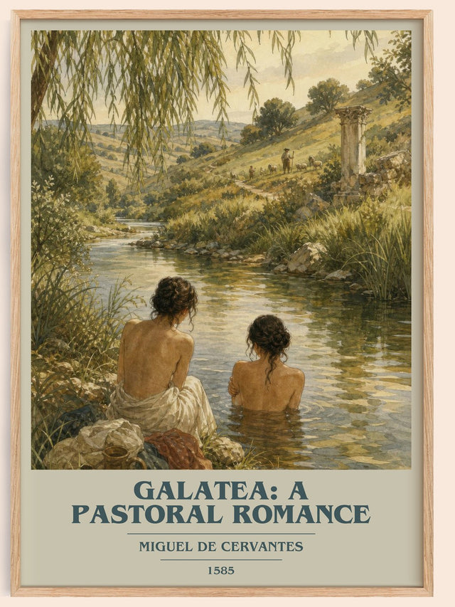 Galatea: A Pastoral Romance Book Cover Poster by Miguel De Cervantes
