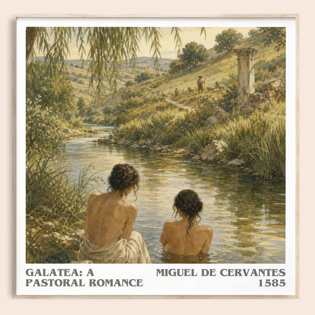 Galatea: A Pastoral Romance Literary Art Print by Miguel De Cervantes