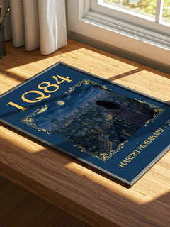 1Q84 Classic Book Art Print by Haruki Murakami – print on a sunlit desk