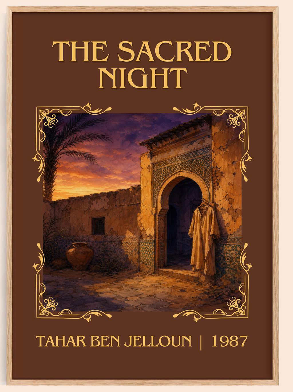 The Sacred Night Classic Book Art Print by Tahar Ben Jelloun – book poster