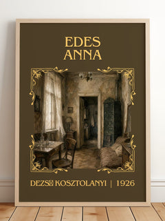 Édes Anna Classic Book Art Print by Dezső Kosztolányi – framed print leaning on a wooden floor