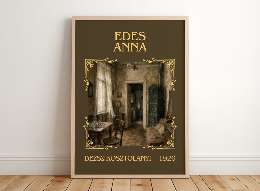 Édes Anna Classic Book Art Print by Dezső Kosztolányi – framed print leaning on a wooden floor