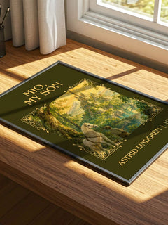 Mio, My Son Classic Book Art Print by Astrid Lindgren – print on a sunlit desk