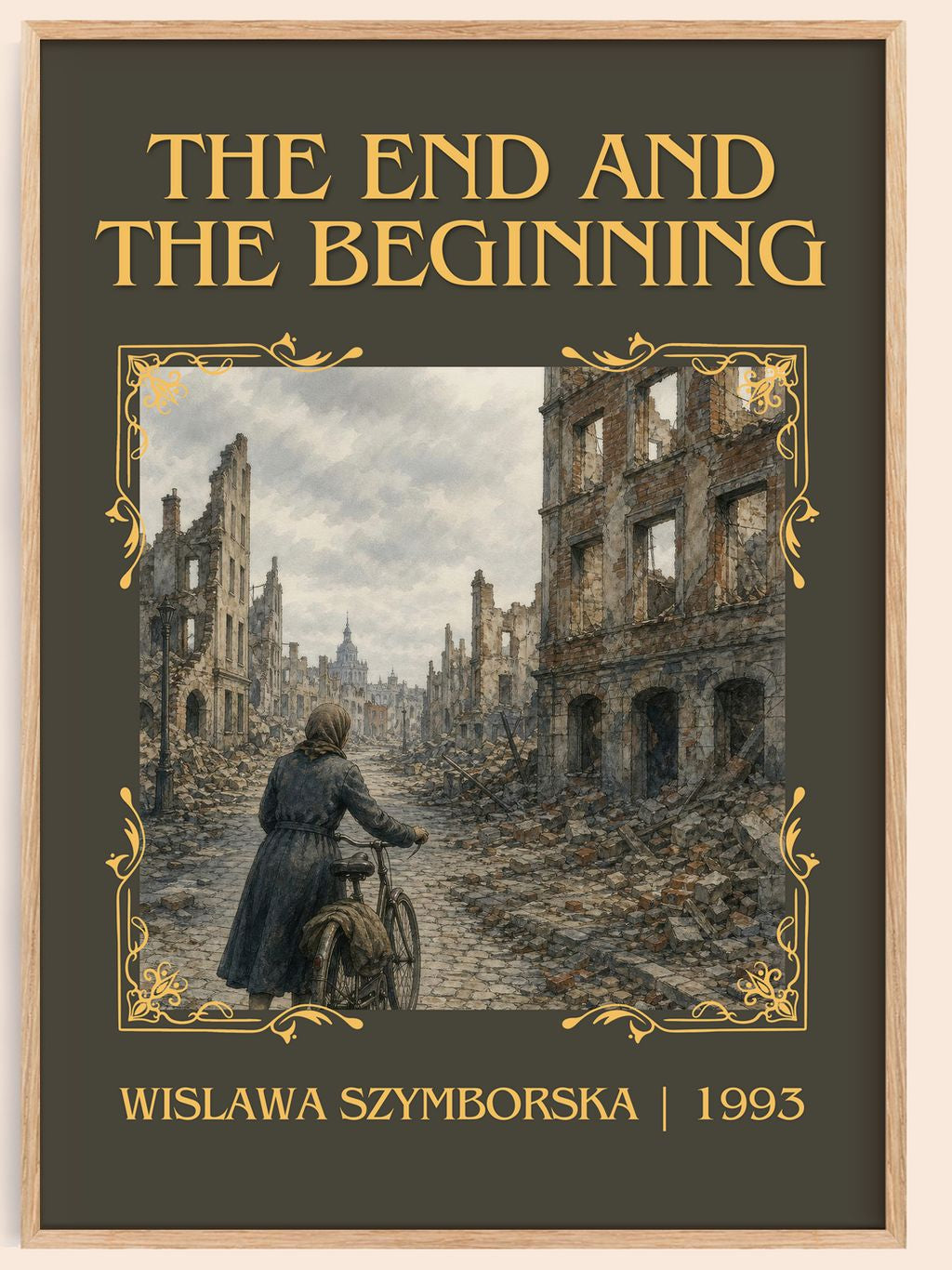 The End And The Beginning Classic Book Art Print by Wislawa Szymborska – book poster