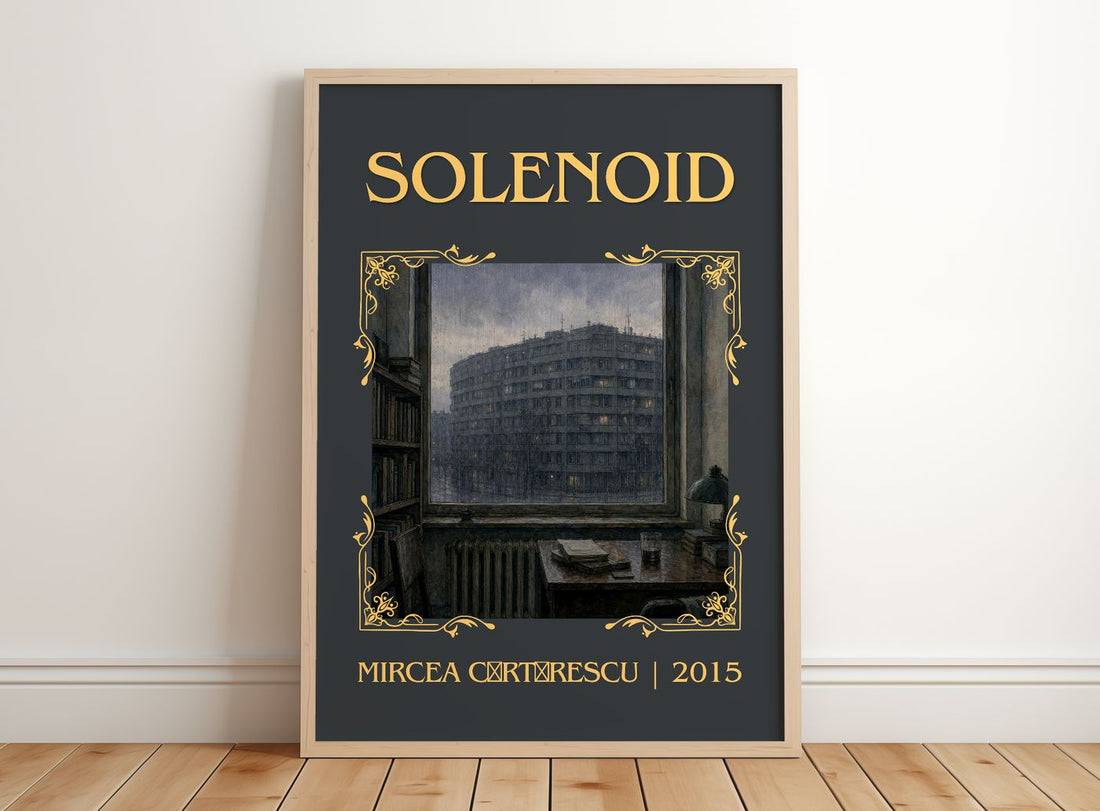Solenoid Classic Book Art Print by Mircea Cărtărescu – framed print leaning on a wooden floor