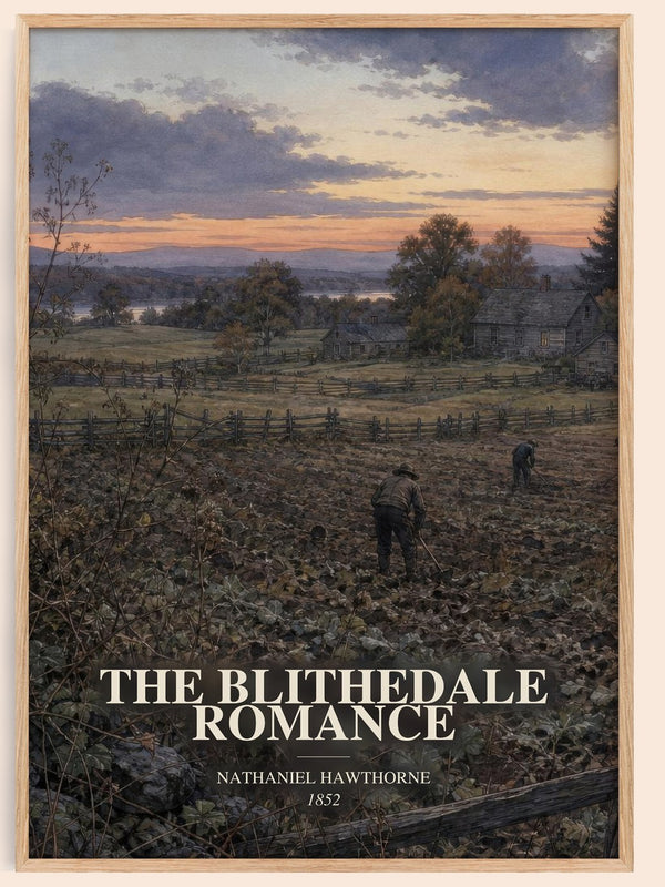 The Blithedale Romance watercolour book poster by Nathaniel Hawthorne – framed literary art print
