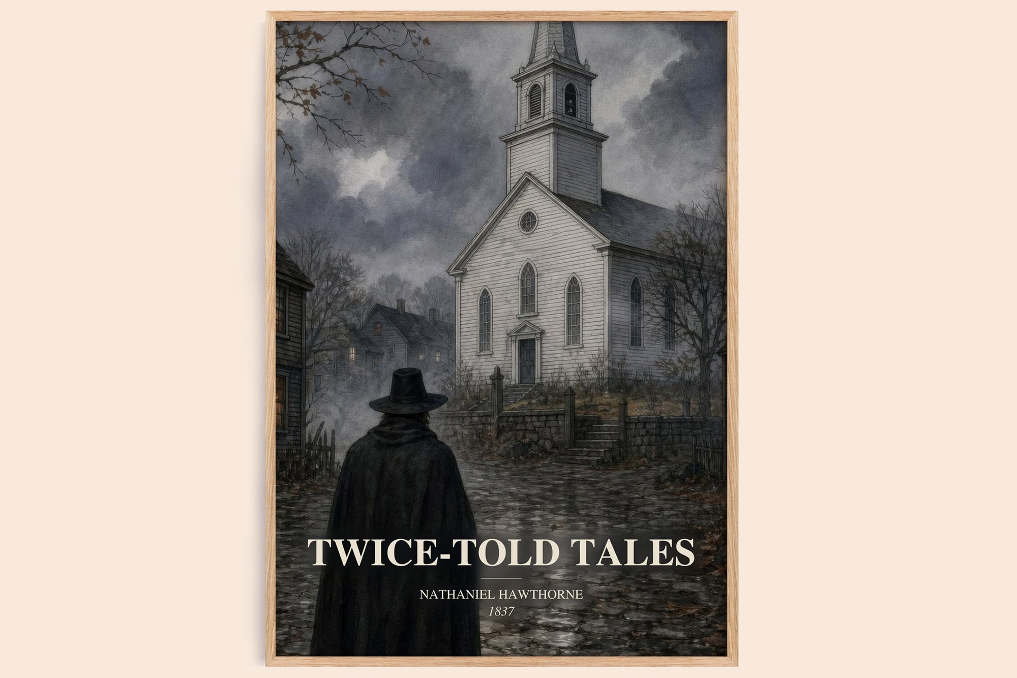 Twice-Told Tales watercolour book poster by Nathaniel Hawthorne – framed literary art print