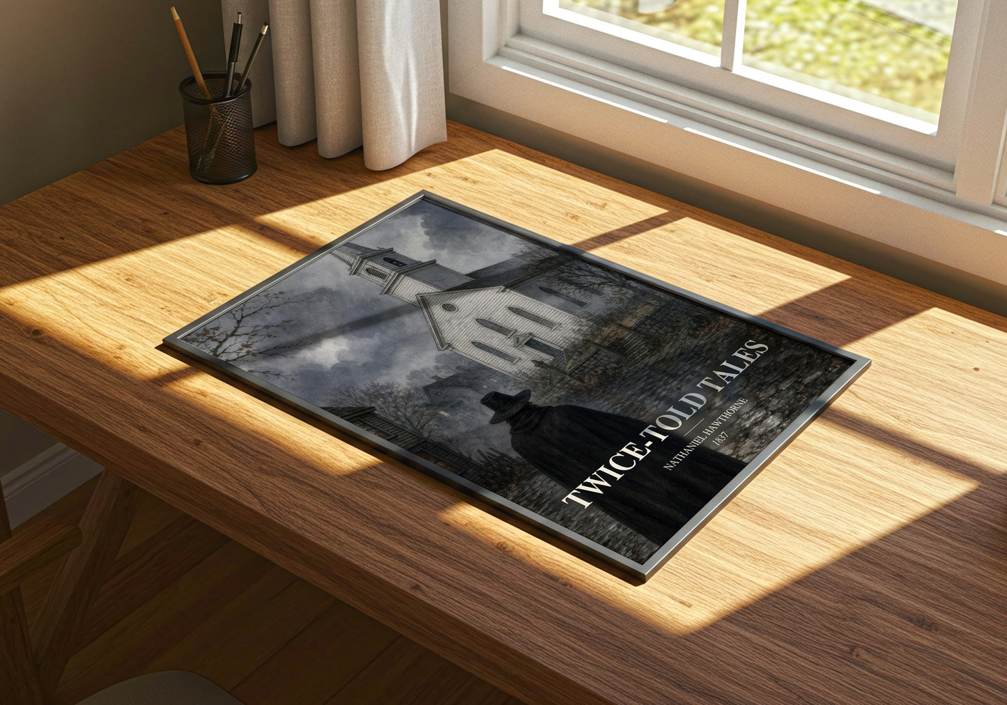 Twice-Told Tales watercolour book poster framed on wall – classic literature wall art