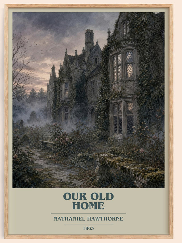 Our Old Home Book Cover Poster by Nathaniel Hawthorne