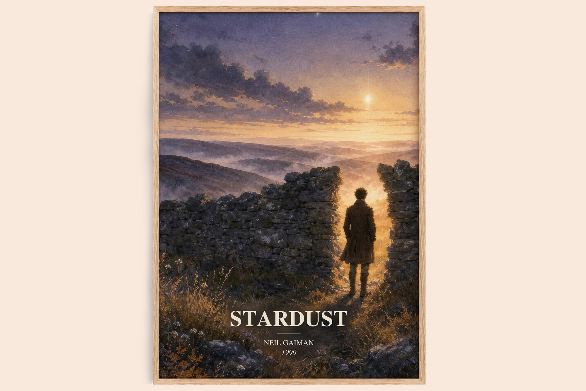 Stardust watercolour book poster by Neil Gaiman – framed literary art print