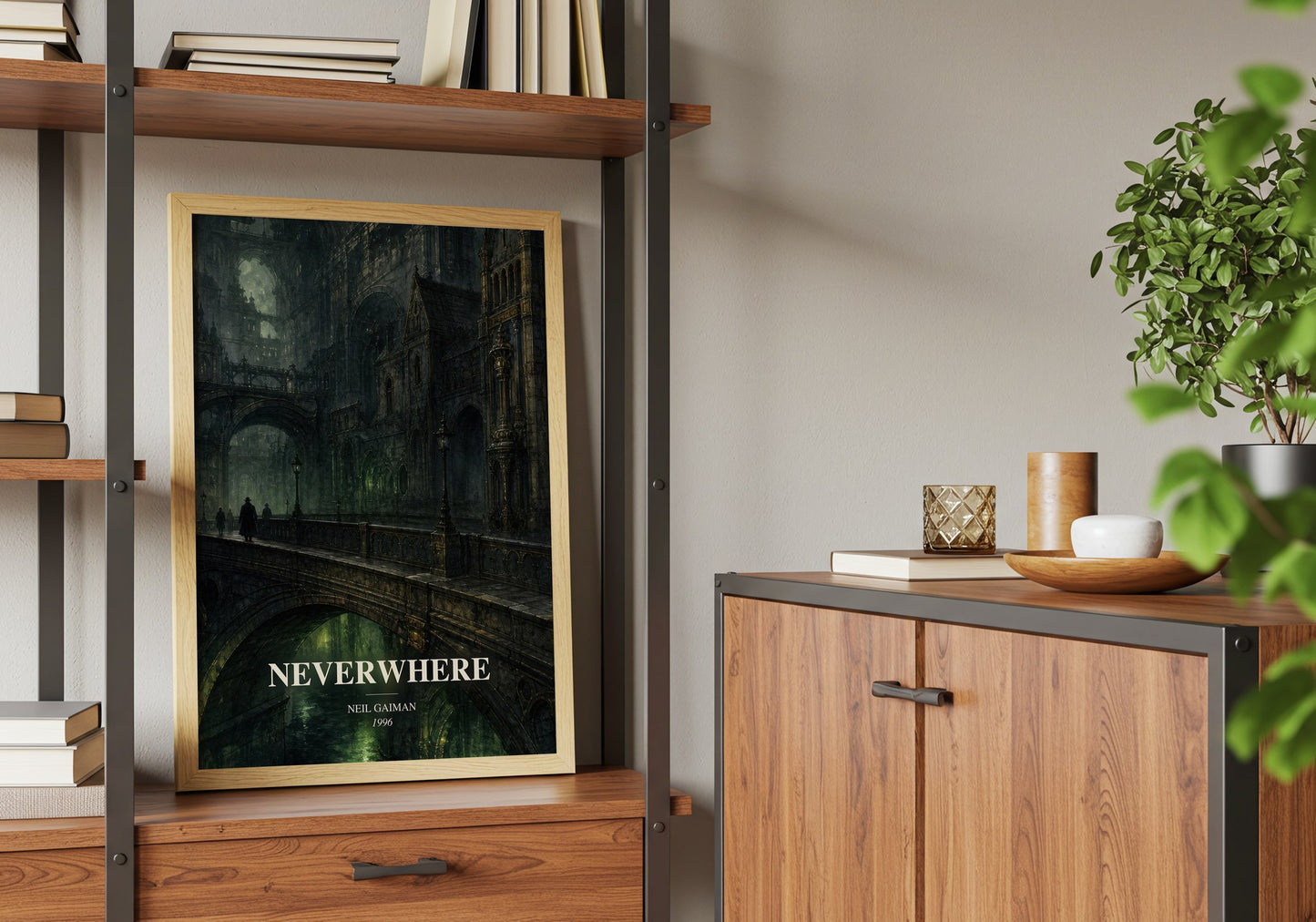 Neverwhere book watercolour illustration paper finish options – matte satin gloss