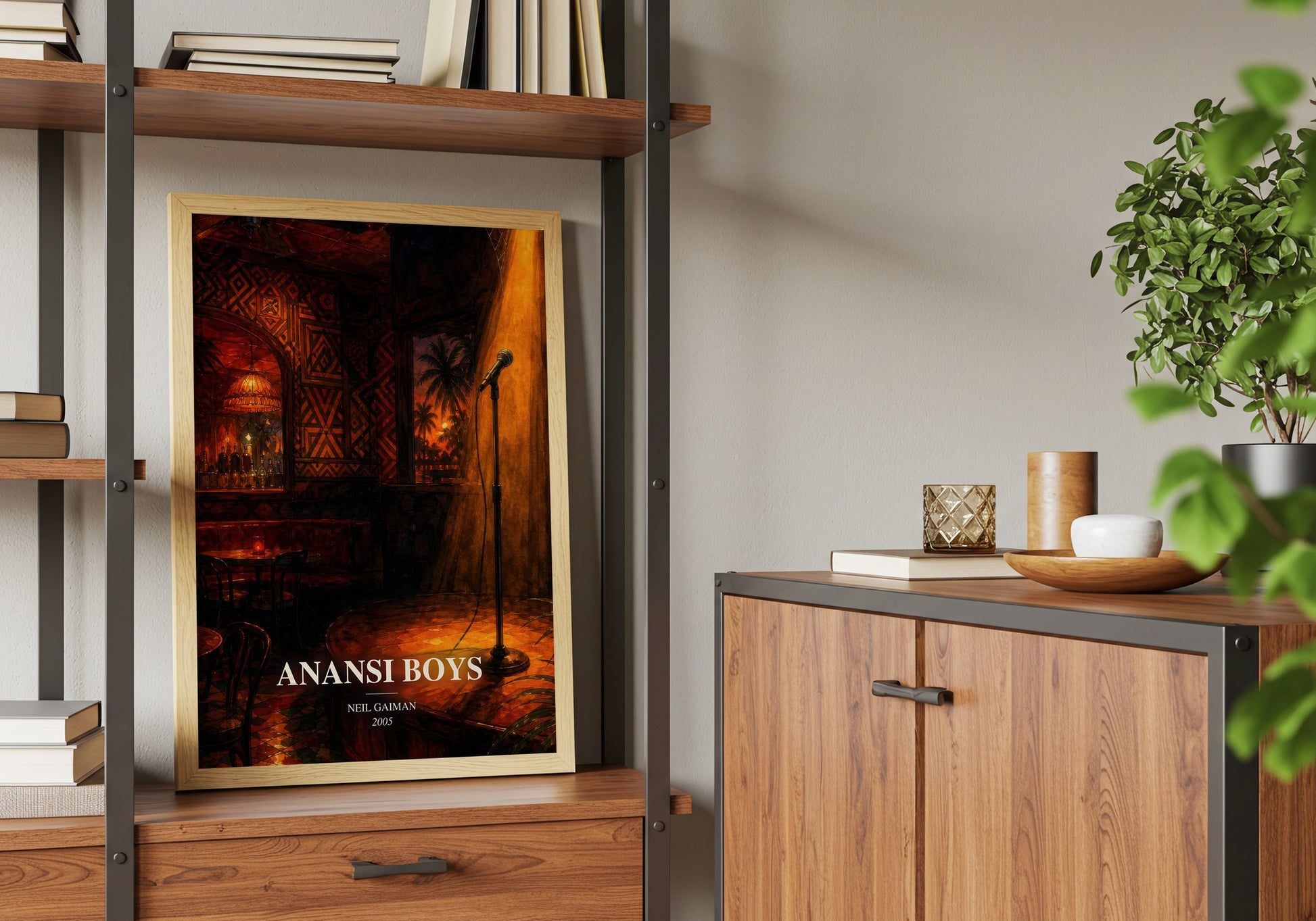 Anansi Boys book watercolour illustration paper finish options – matte satin gloss