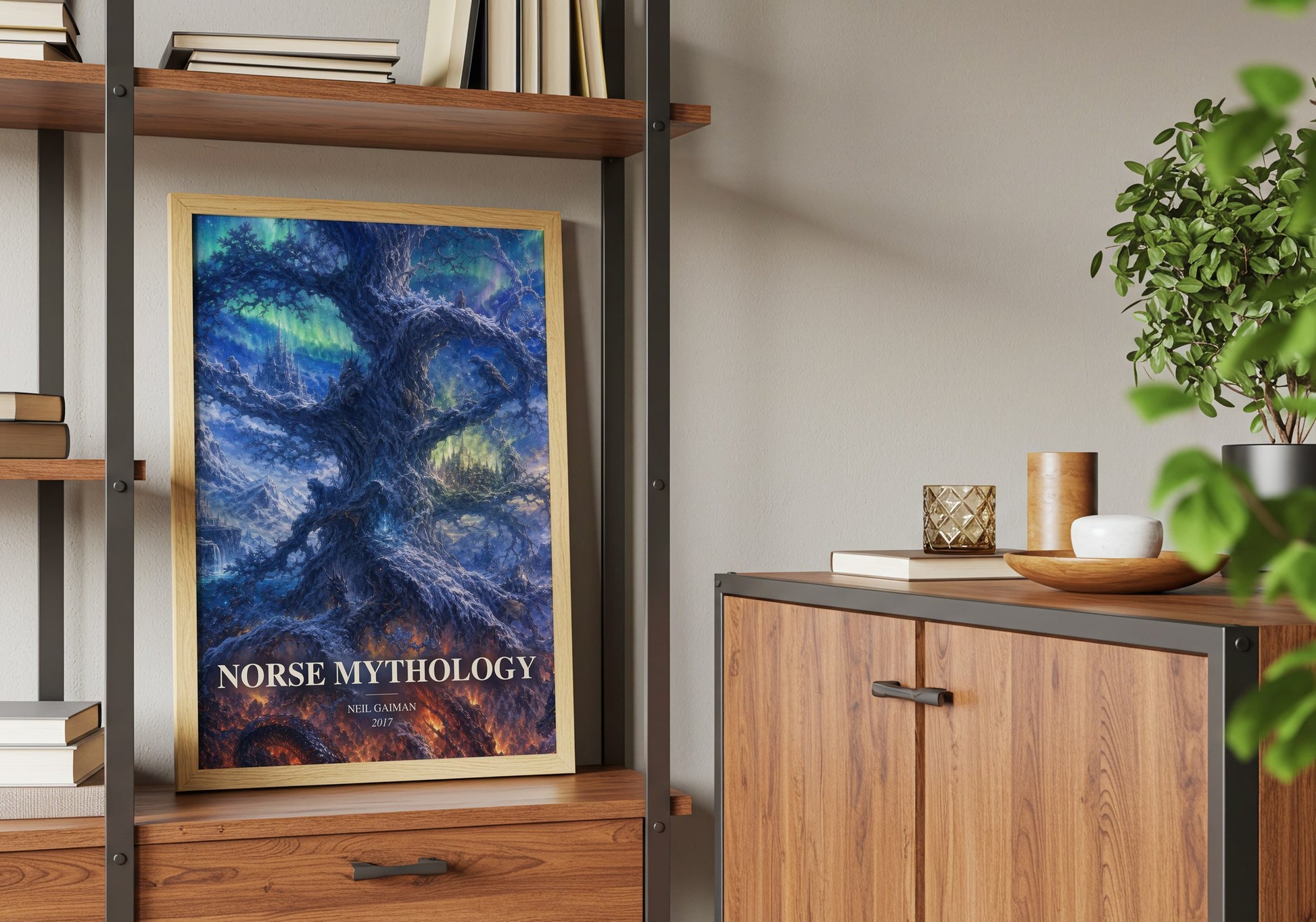 Norse Mythology book watercolour illustration paper finish options – matte satin gloss