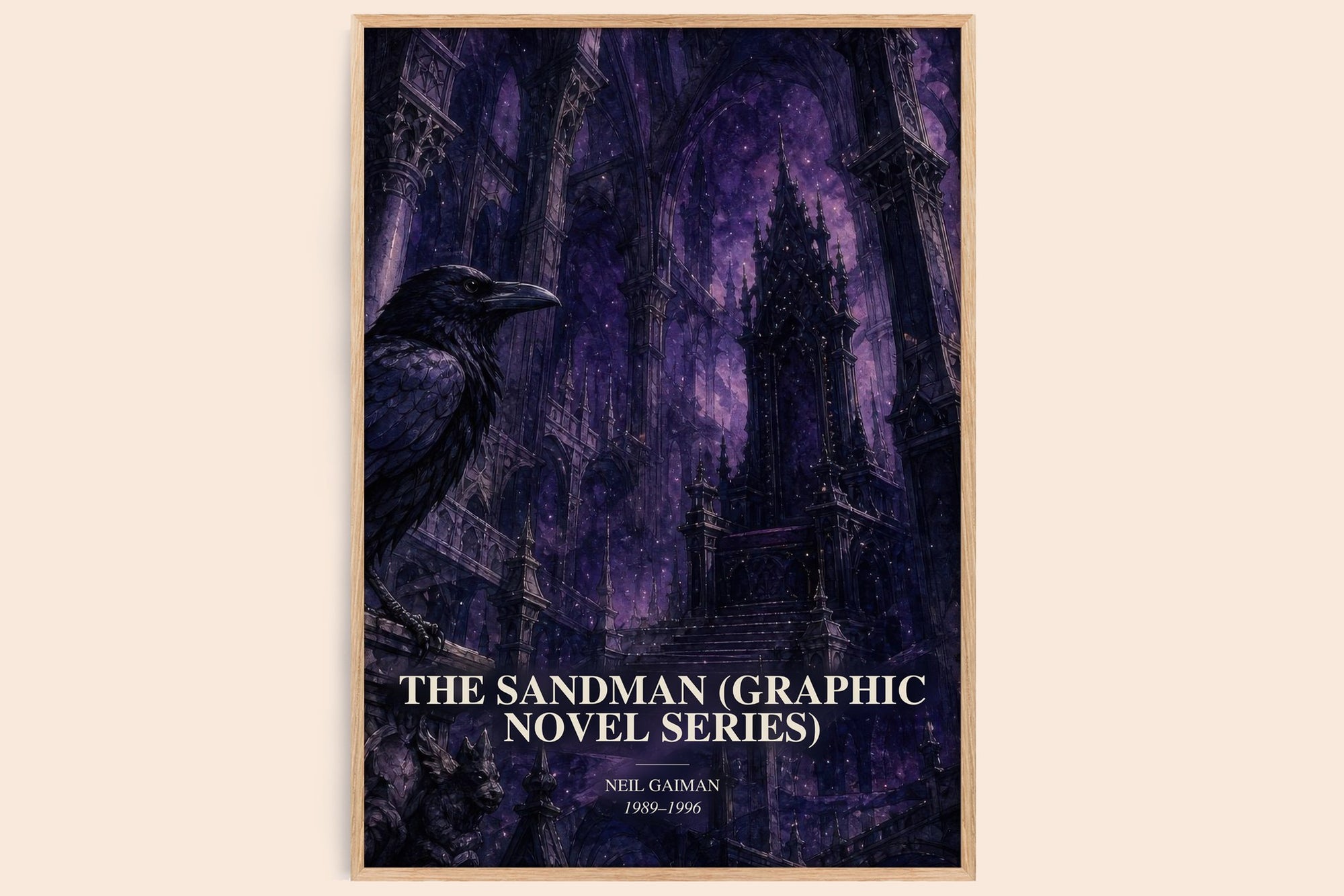 The Sandman (Graphic Novel Series) watercolour book poster by Neil Gaiman – framed literary art print