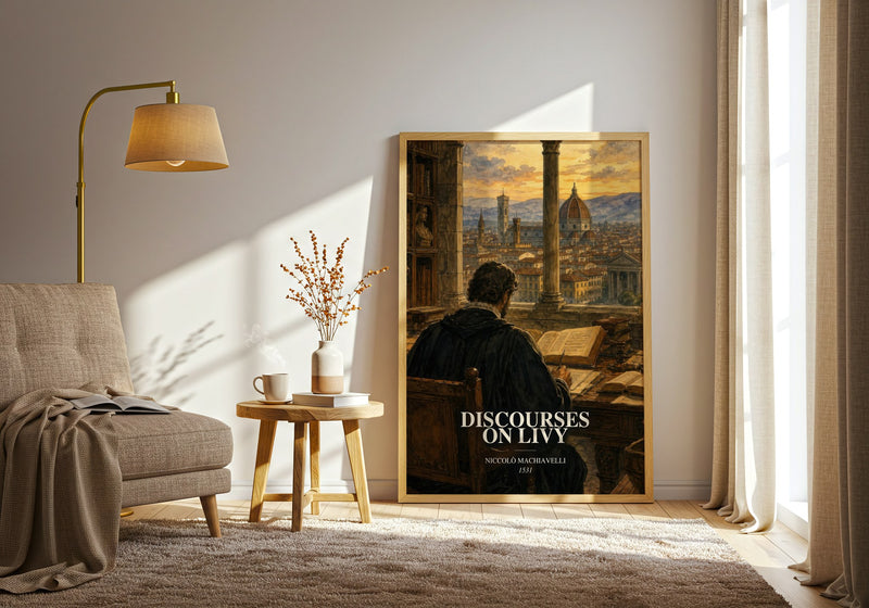 Discourses On Livy watercolour print in frame leaning in hallway – philosophy wall art