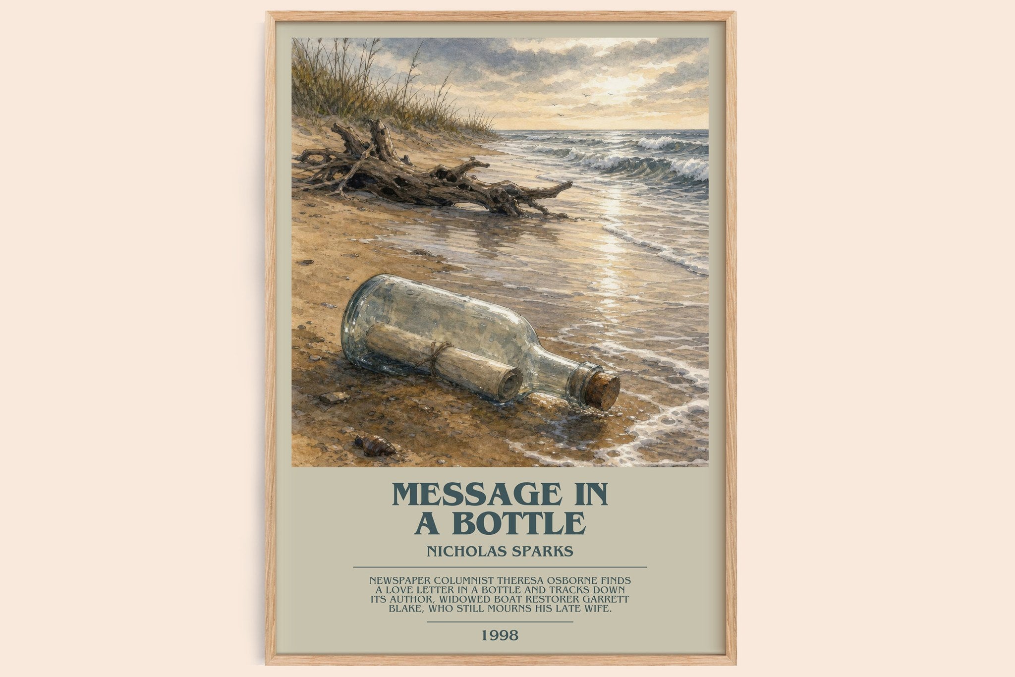 Message In A Bottle Bookish Wall Art by Nicholas Sparks