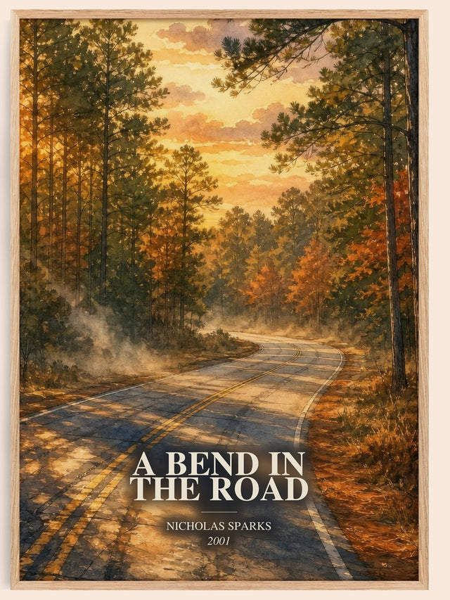 A Bend In The Road Book Watercolour Illustration by Nicholas Sparks