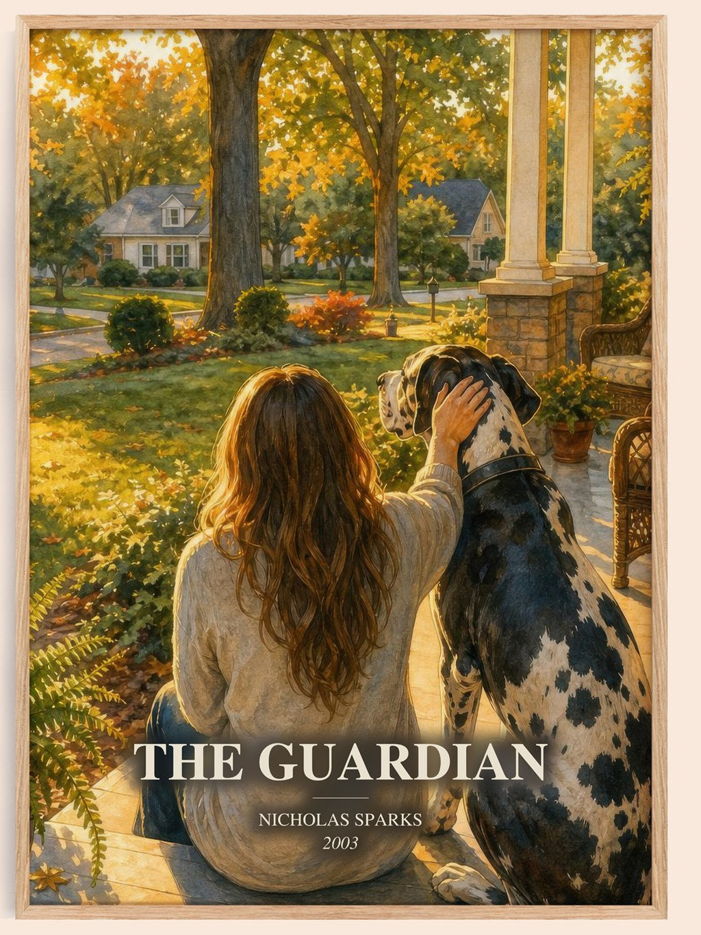 The Guardian watercolour book poster by Nicholas Sparks – framed literary art print