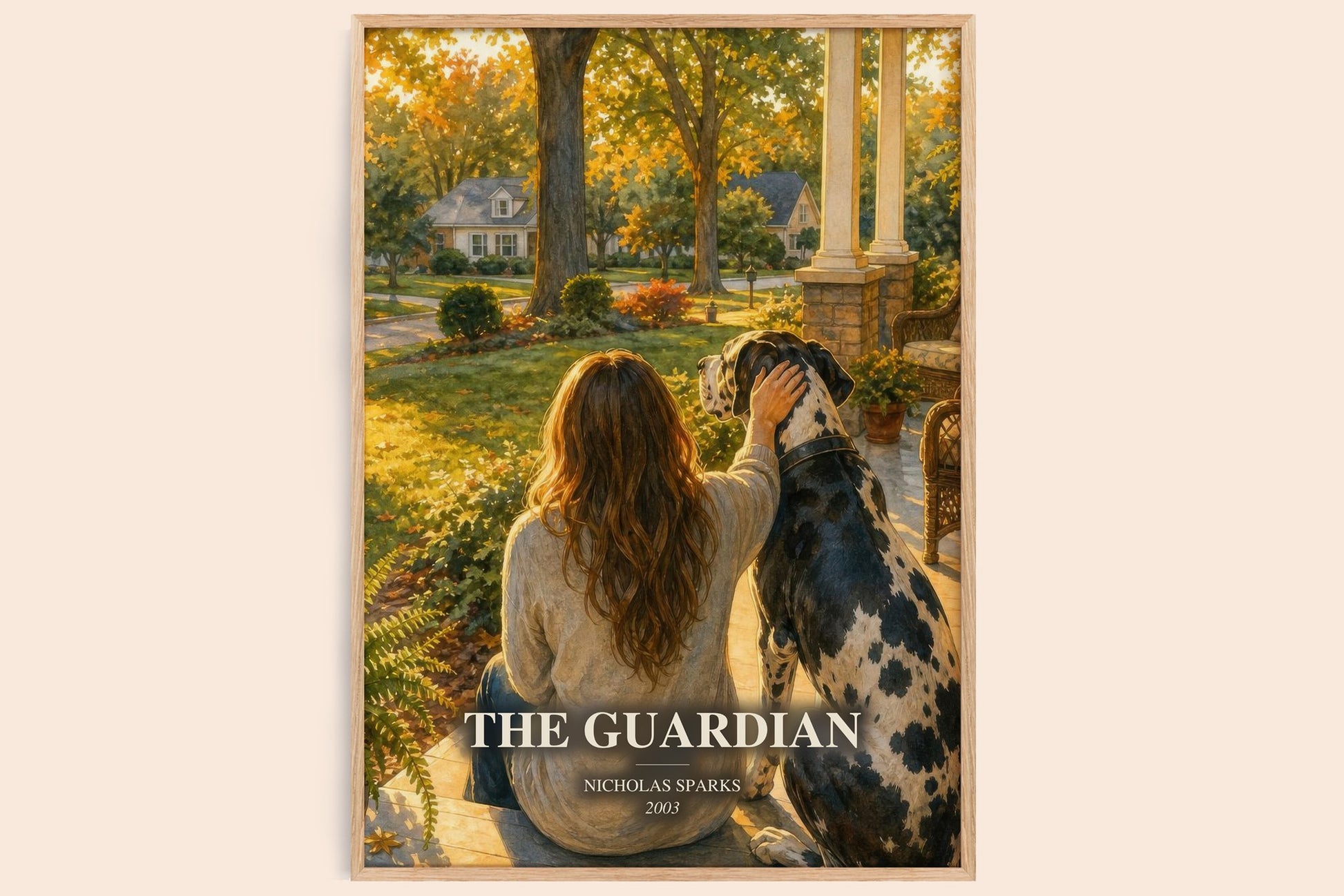 The Guardian watercolour book poster by Nicholas Sparks – framed literary art print