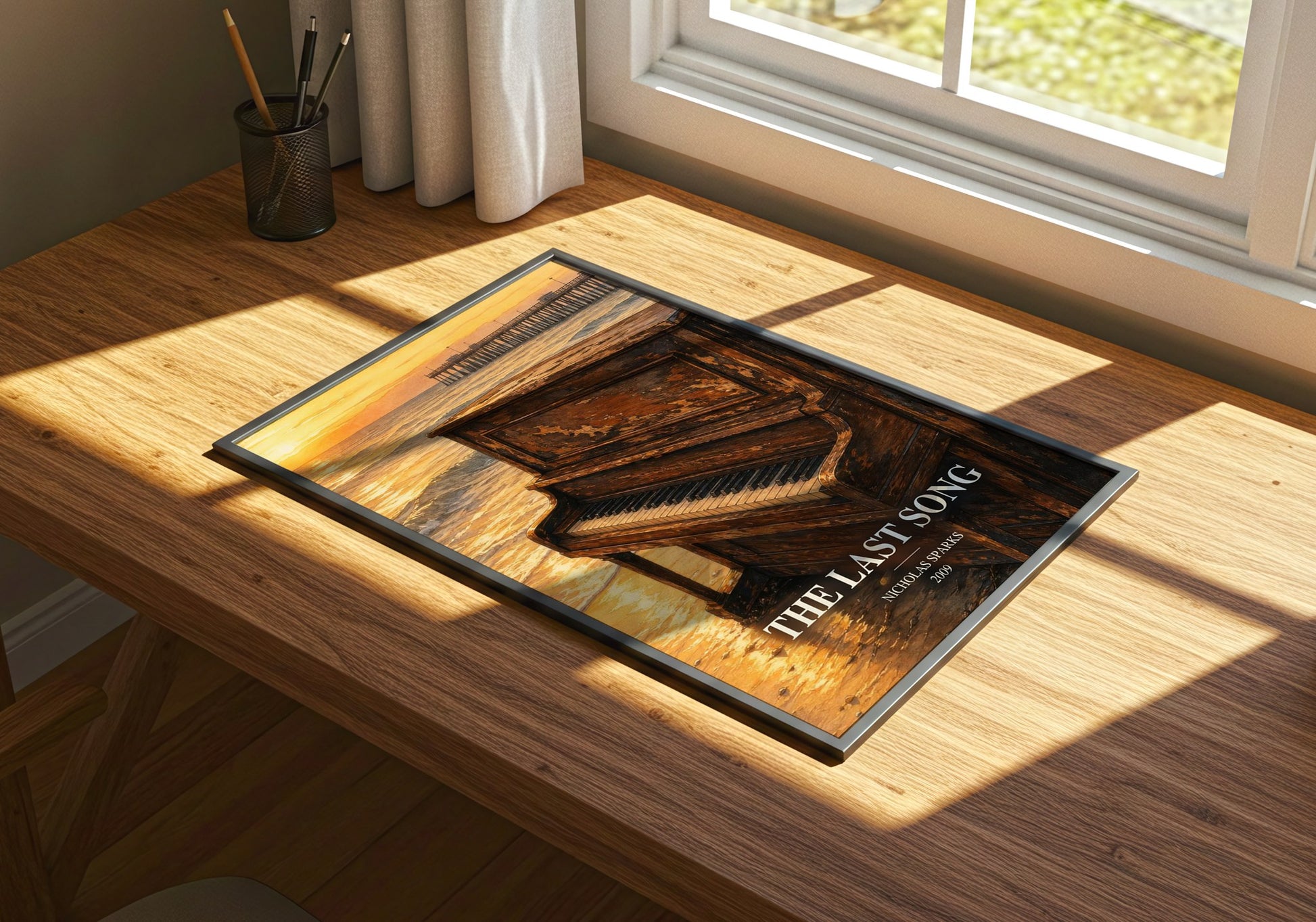 The Last Song watercolour book poster framed on wall – young adult wall art