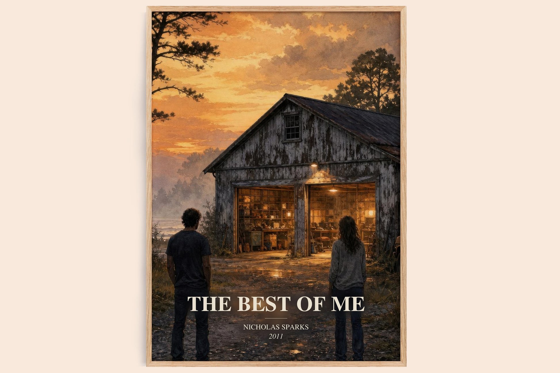 The Best Of Me watercolour book poster by Nicholas Sparks – framed literary art print