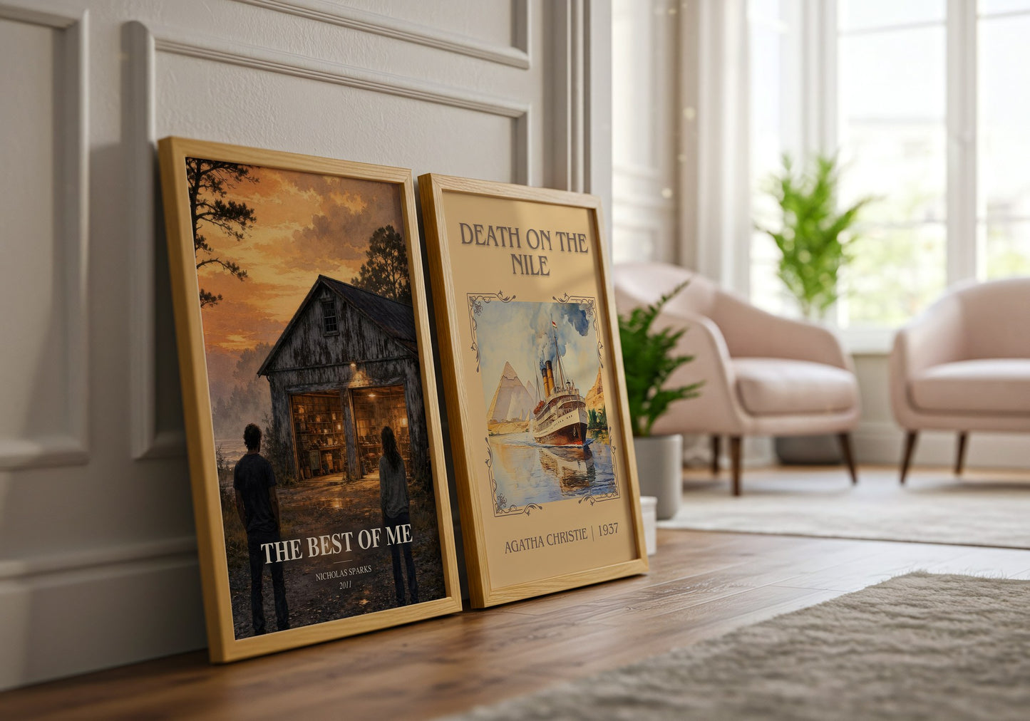 The Best Of Me watercolour print framed by window – literary home decor