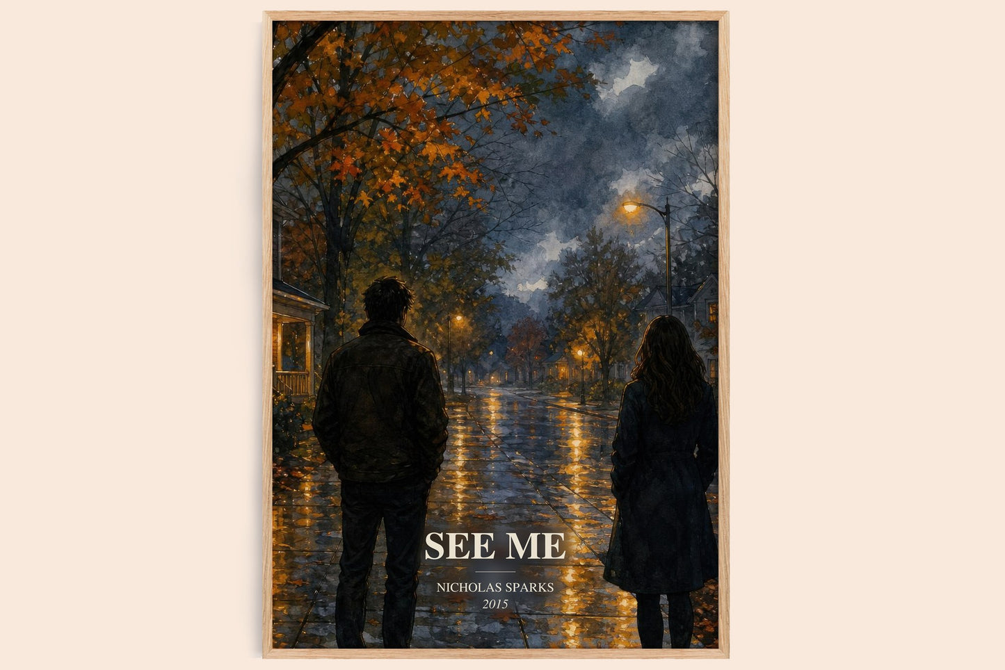 See Me watercolour book poster by Nicholas Sparks – framed literary art print