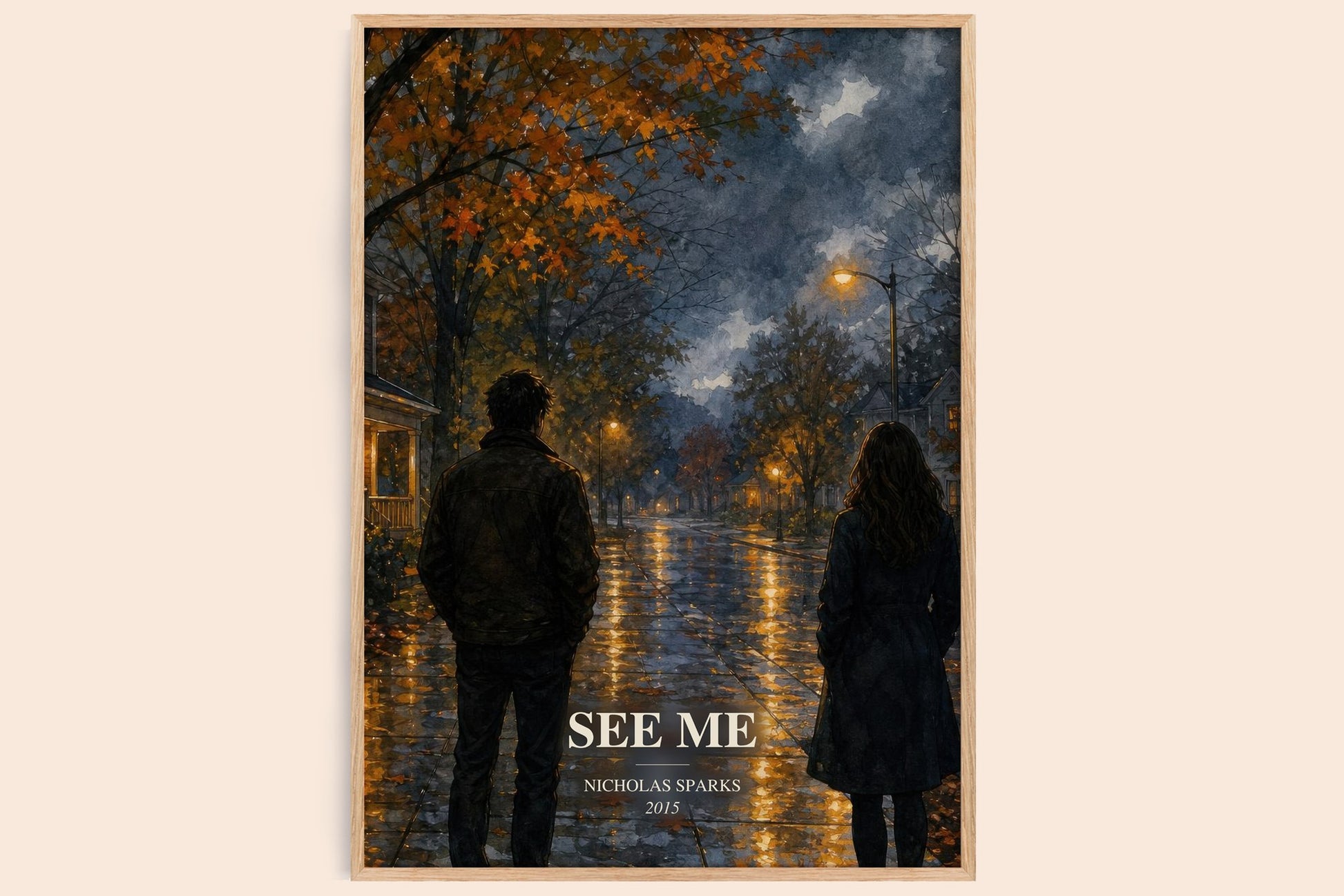 See Me watercolour book poster by Nicholas Sparks – framed literary art print