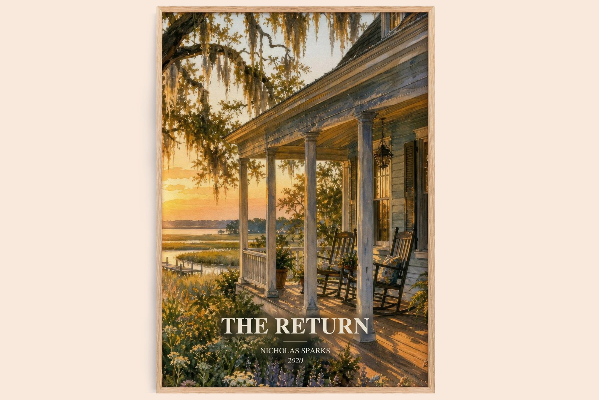 The Return watercolour book poster by Nicholas Sparks – framed literary art print