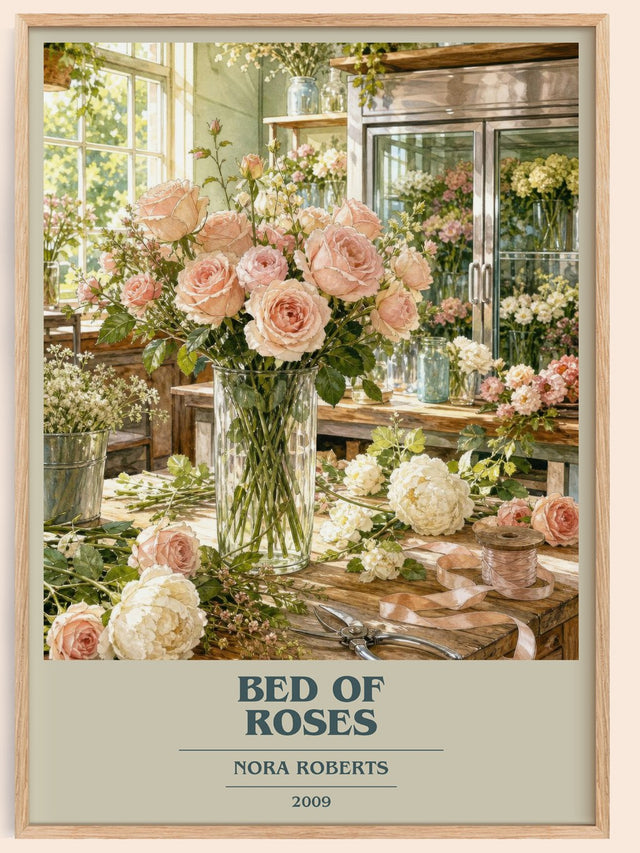 Bed Of Roses Book Cover Poster by Nora Roberts