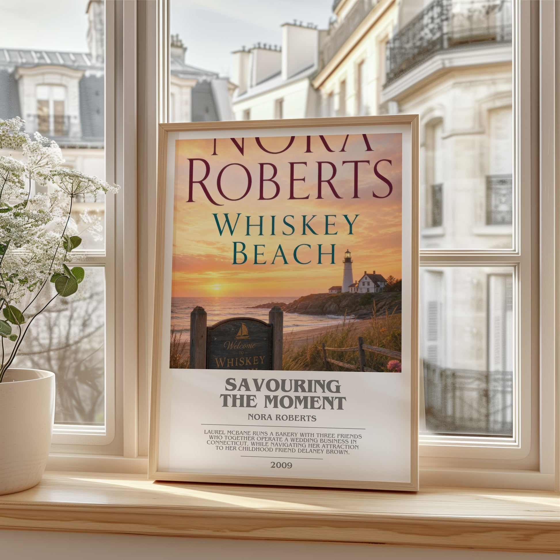 Savouring The Moment bookish poster colour and style options – Nora Roberts book art