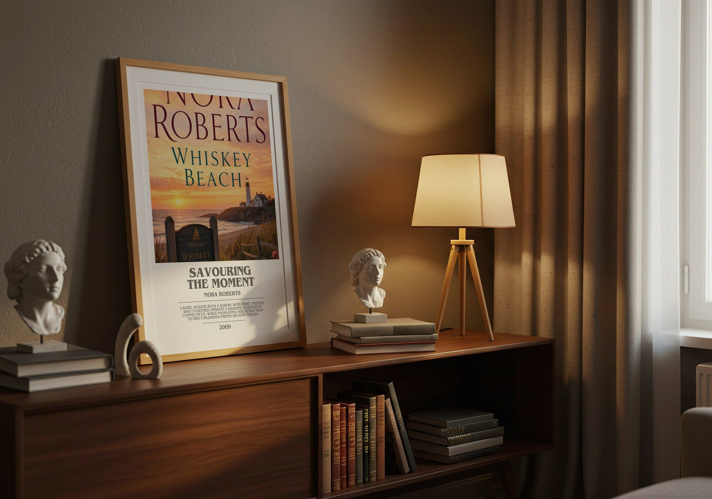 Savouring The Moment bookish book poster framed on wall – romance wall art