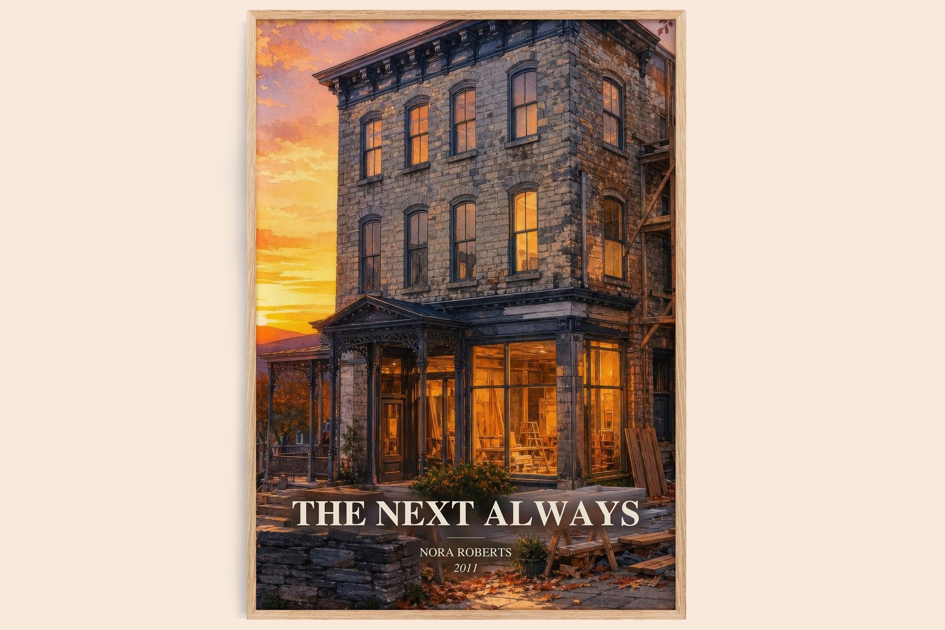 The Next Always watercolour book poster by Nora Roberts – framed literary art print