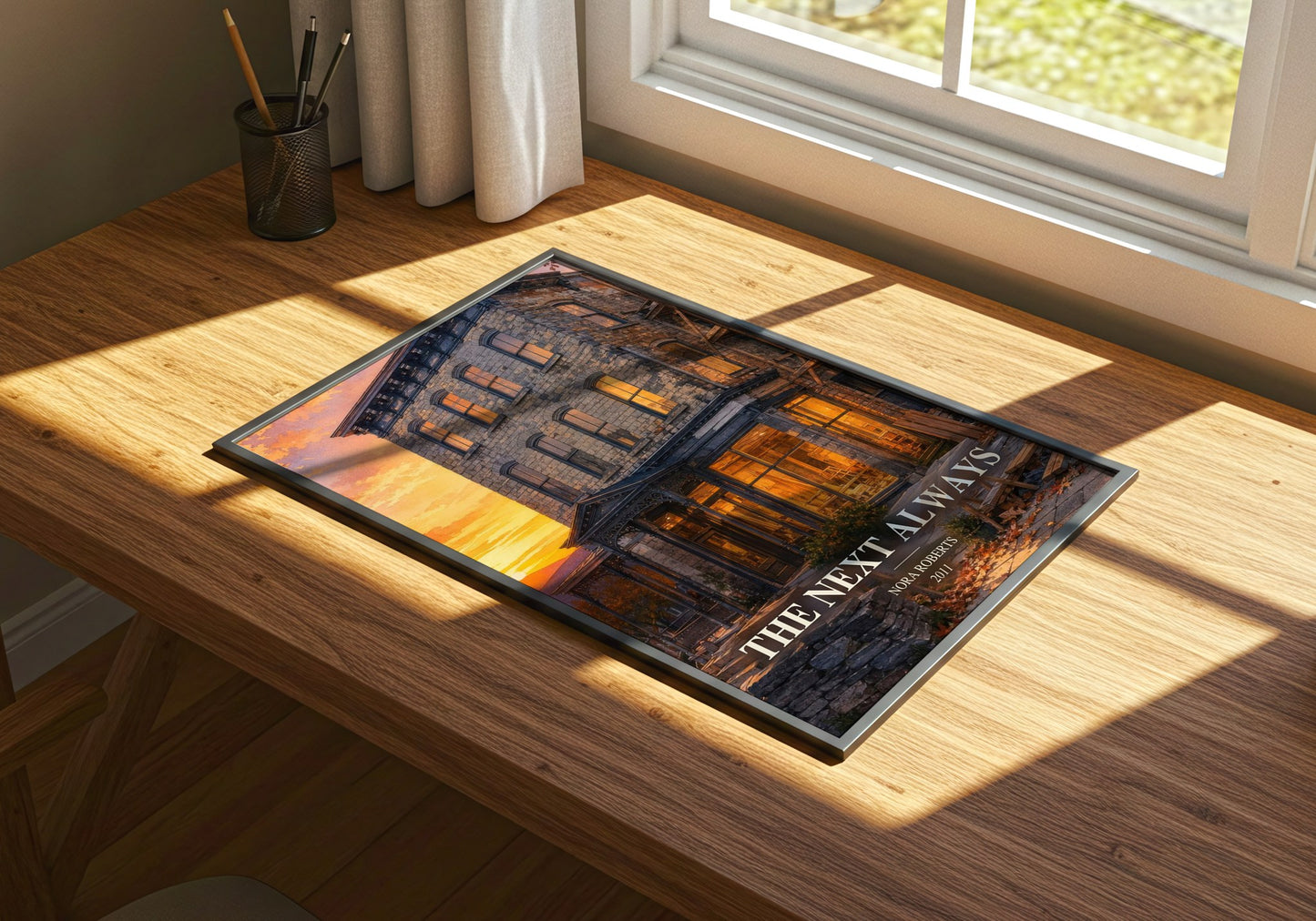 The Next Always watercolour book poster framed on wall – romance wall art