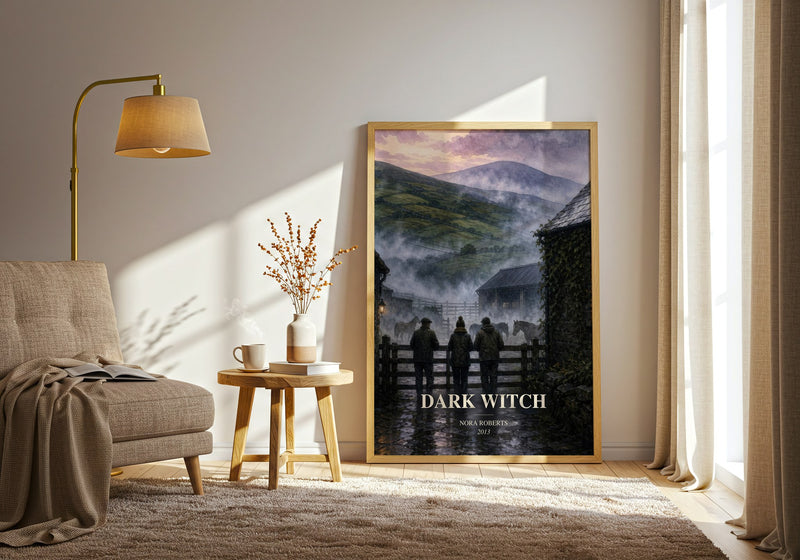 Dark Witch watercolour print in frame leaning in hallway – romance wall art