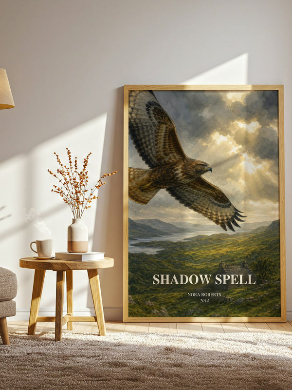 Shadow Spell watercolour print in frame leaning in hallway – romance wall art