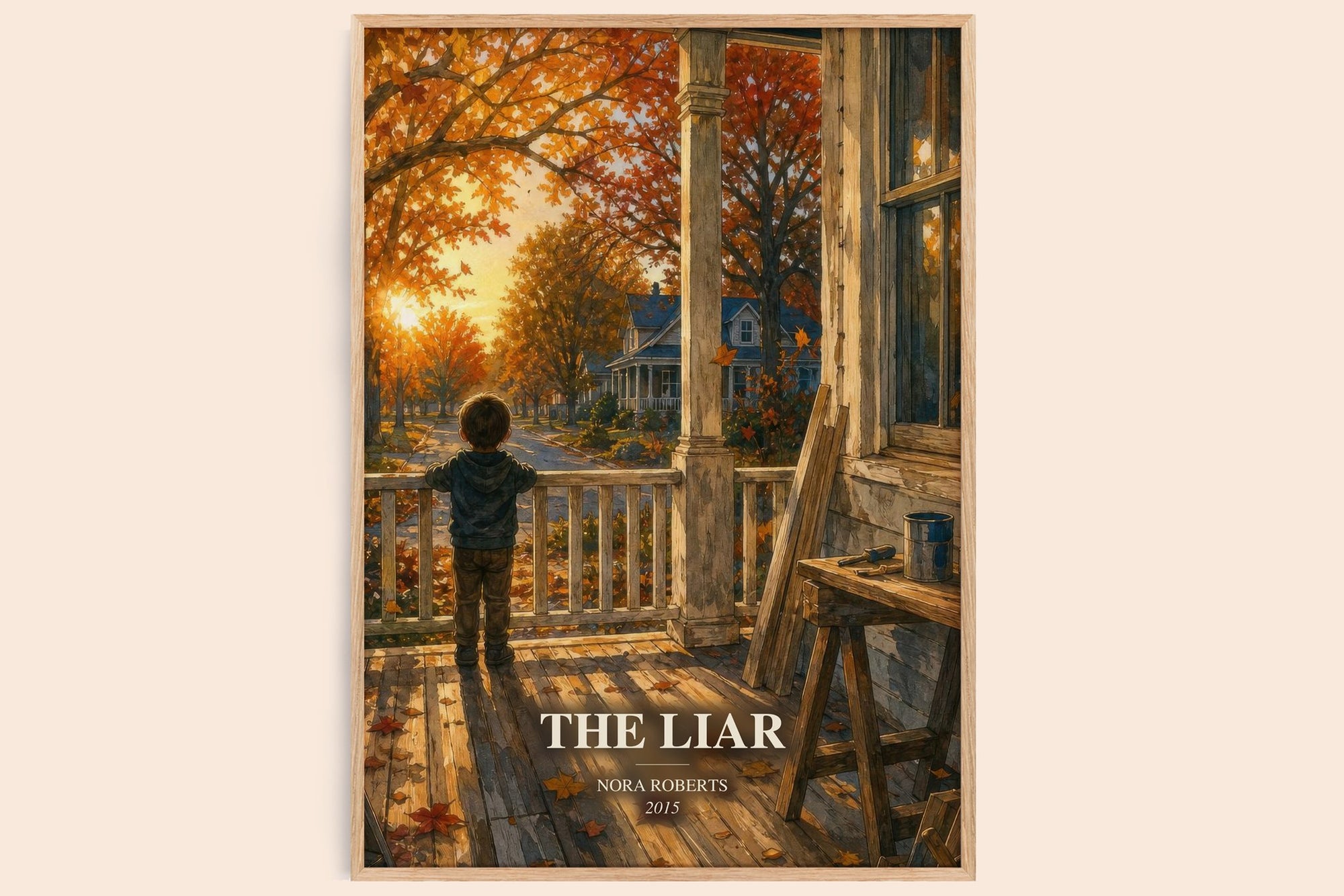 The Liar watercolour book poster by Nora Roberts – framed literary art print