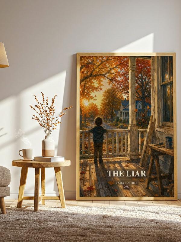 The Liar watercolour print in frame leaning in hallway – romance wall art