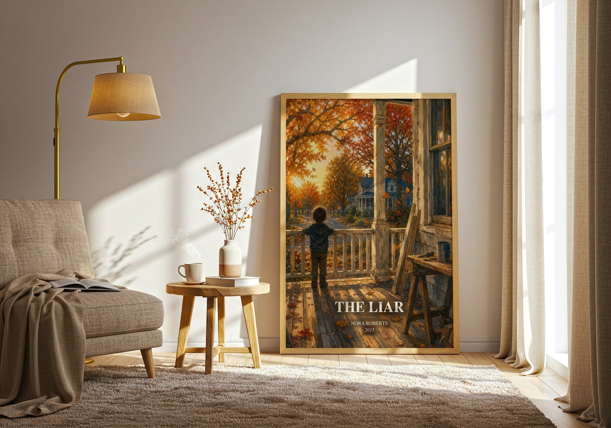 The Liar watercolour print in frame leaning in hallway – romance wall art