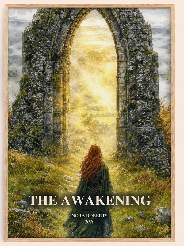 The Awakening watercolour book poster by Nora Roberts – framed literary art print