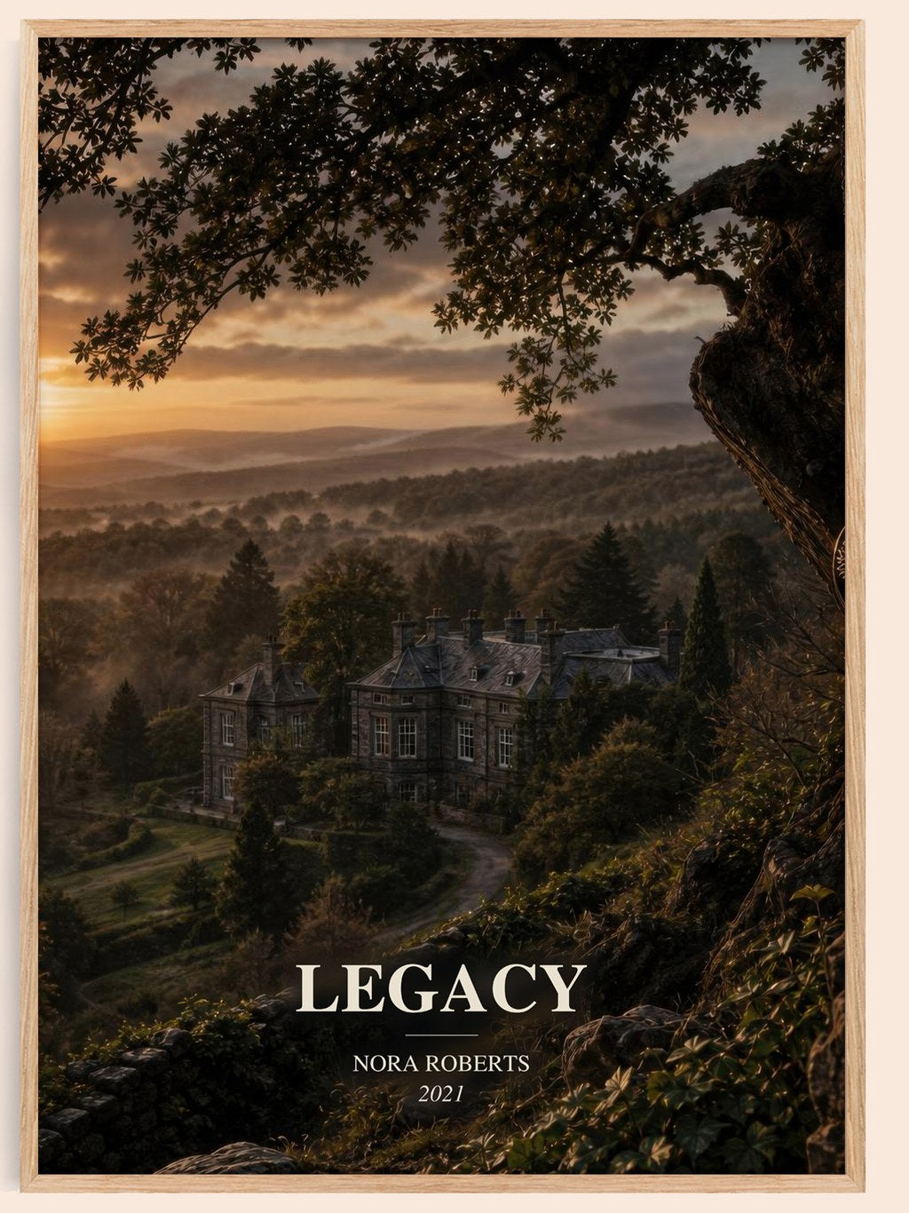 Legacy watercolour book poster by Nora Roberts – framed literary art print