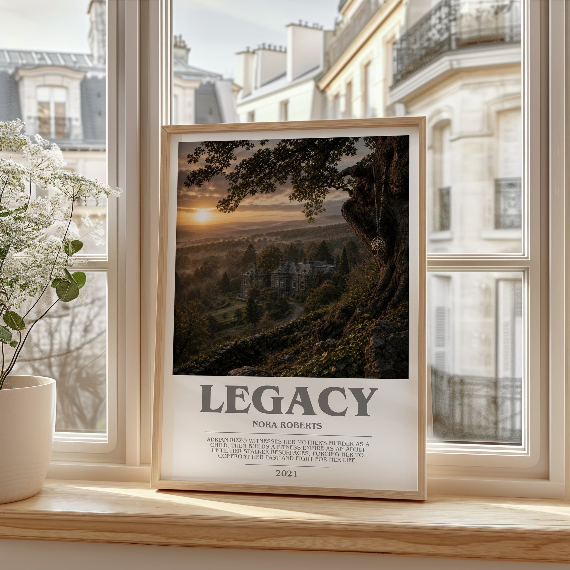 Legacy bookish poster colour and style options – Nora Roberts book art