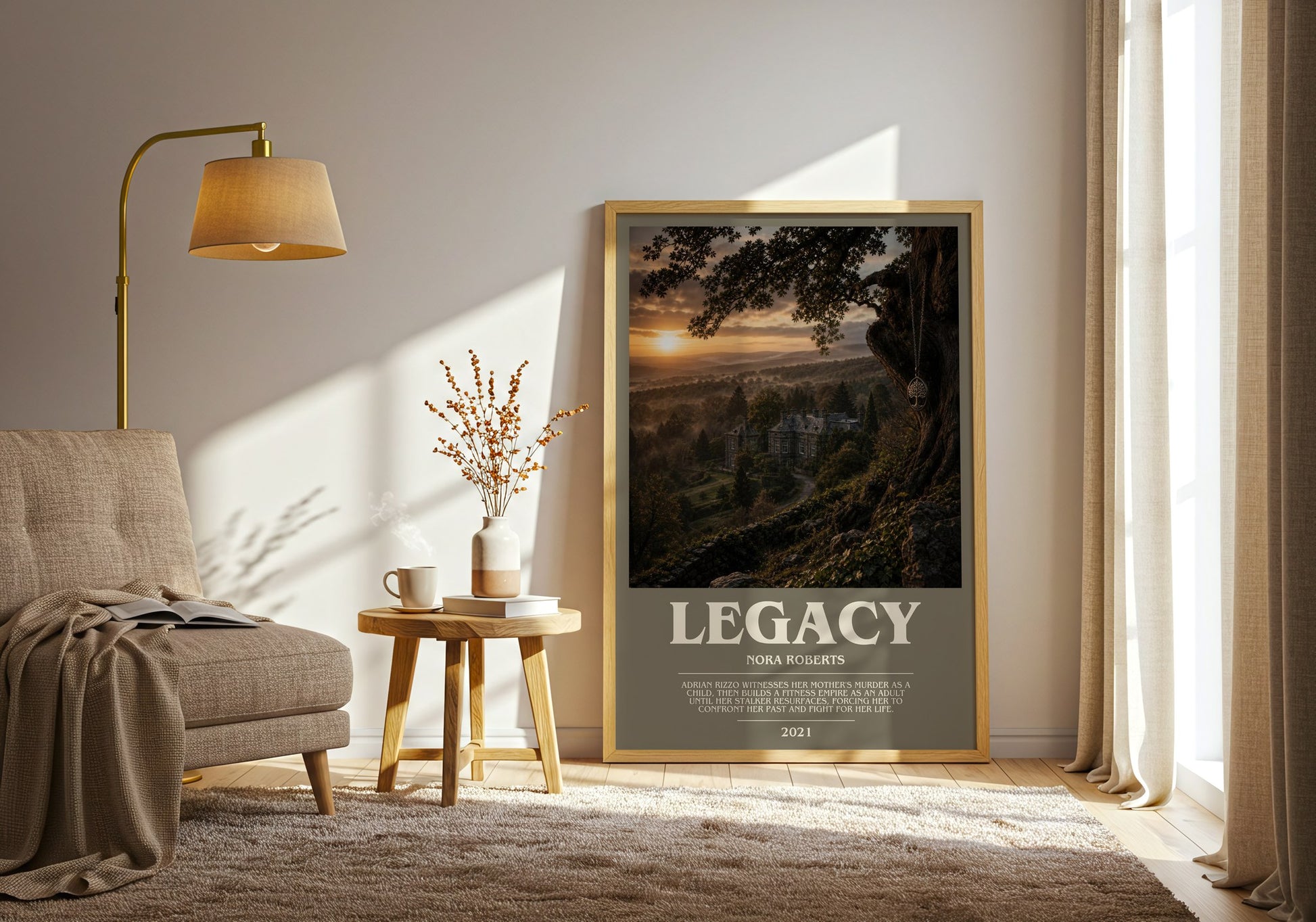 Legacy bookish print on bookshelf – Nora Roberts fan gift