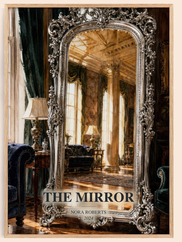 The Mirror watercolour book poster by Nora Roberts – framed literary art print