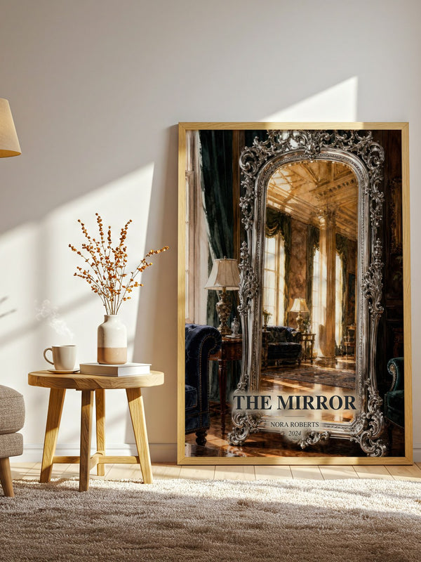 The Mirror watercolour print in frame leaning in hallway – romance wall art
